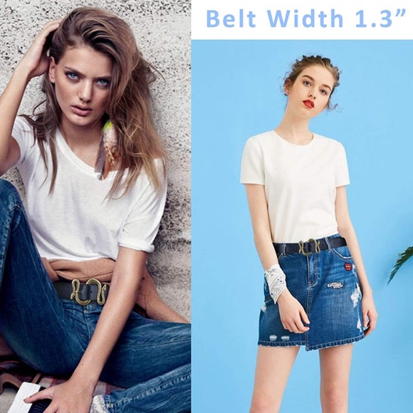 Vintage Leather Snake buckle belt *NEW* - Picture 5 of 6